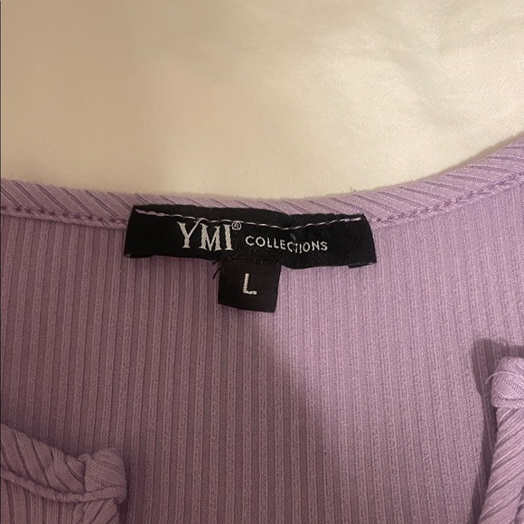 Women's Purple Ribbed Top - Picture 2 of 4